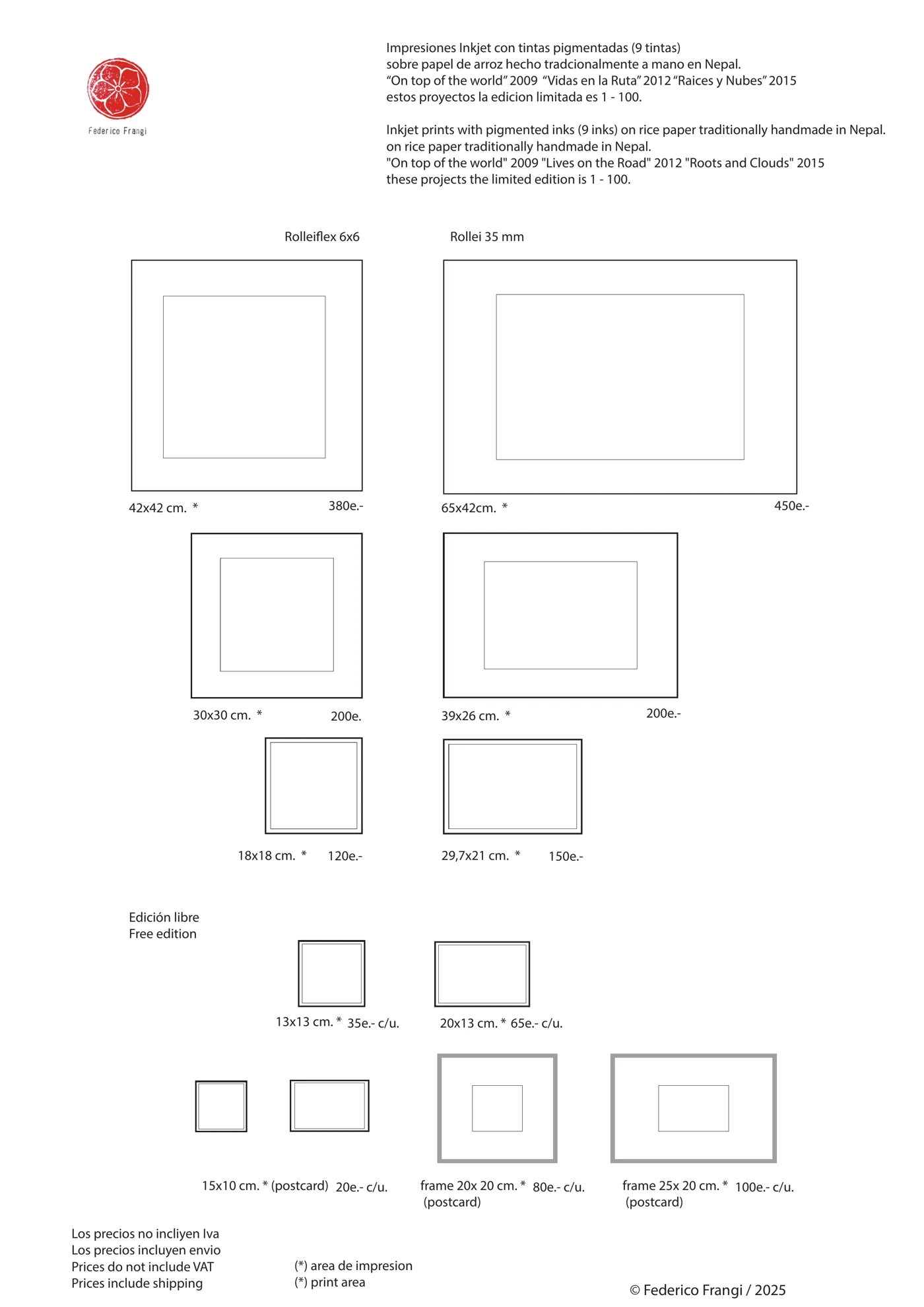 different technique and size for photos